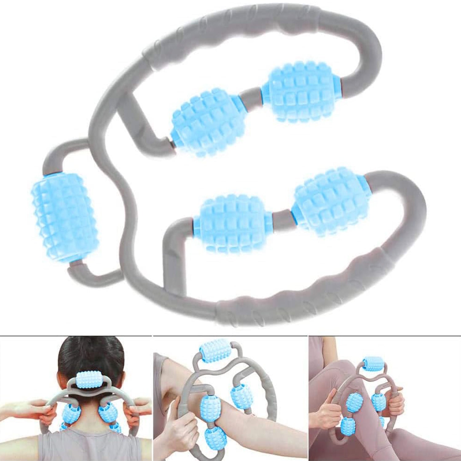 0265 Muscle Massage Roller, 5 Wheels Relieve Soreness Leg Muscle Roller Fitness Roller Muscle Relaxer Massage Roller Ring Clip All Round Massaging Uniform Force Elastic PP Drop Shaped for Home Use (1 Pc) 0265 Muscle Massage Roller, 5 Wheels Relieve Soreness Leg Muscle Roller Fitness Roller Muscle Relaxer Massage Roller Ring Clip All Round Massaging Uniform Force Elastic PP Drop Shaped for Home Use (1 Pc)